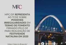 MPC/DF representa ao TCDF sobre possíveis irregularidades em Termo de Fomento firmado pelo DF para realização de festividade natalina em 2020