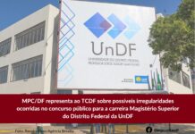 MPC/DF representa ao TCDF sobre possíveis irregularidades ocorridas no concurso público para a carreira Magistério Superior do Distrito Federal da UnDF