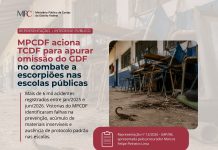 MPC/DF PEDE APURAÇÃO SOBRE RISCO DE ESCORPIÕES EM ESCOLAS PÚBLICAS DO DF